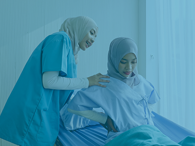 nurse helping patient 